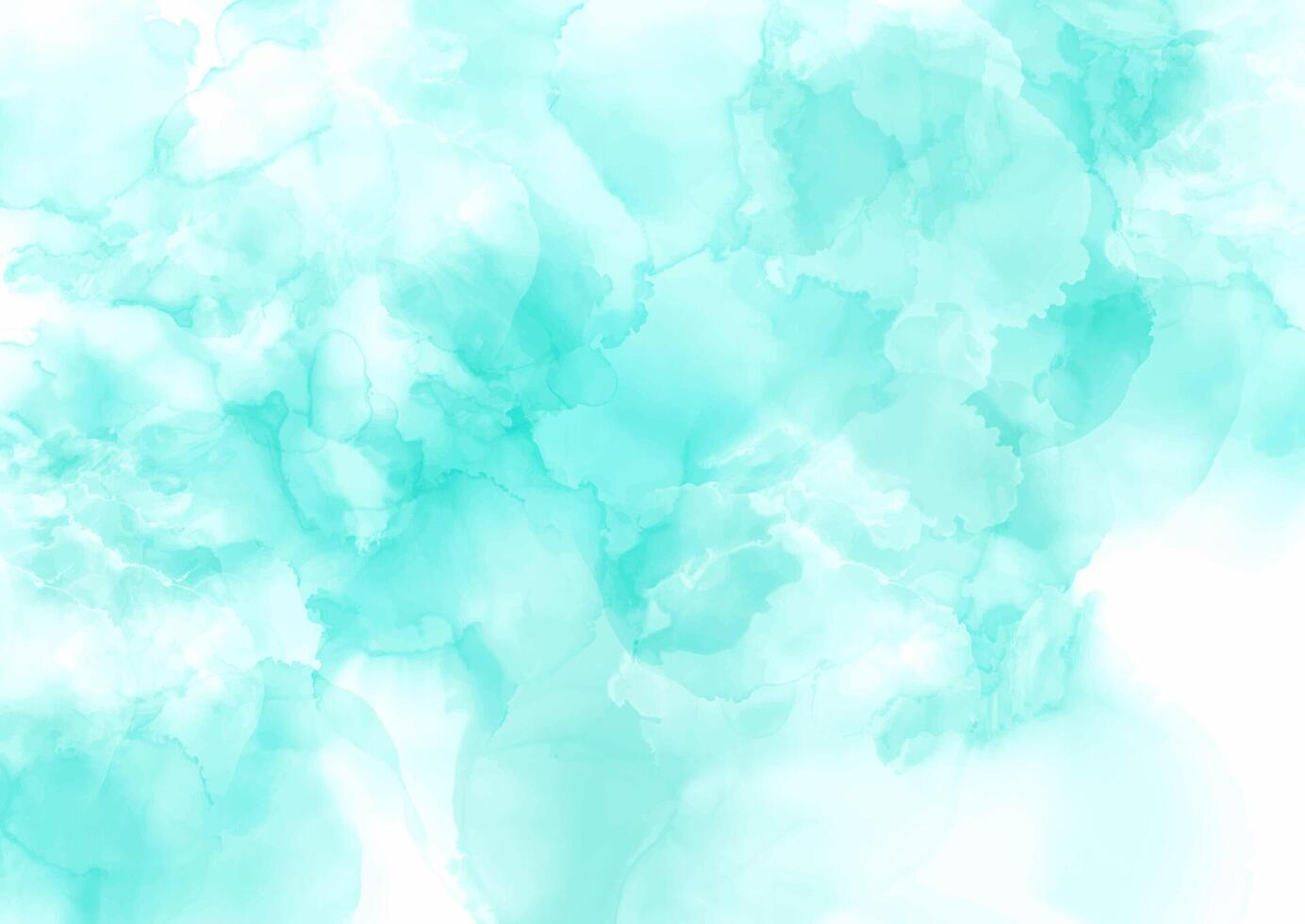 hand painted teal coloured watercolour background vector