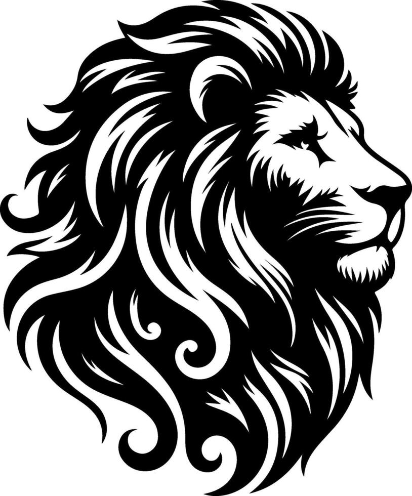 Lion head vactor silhouette vector