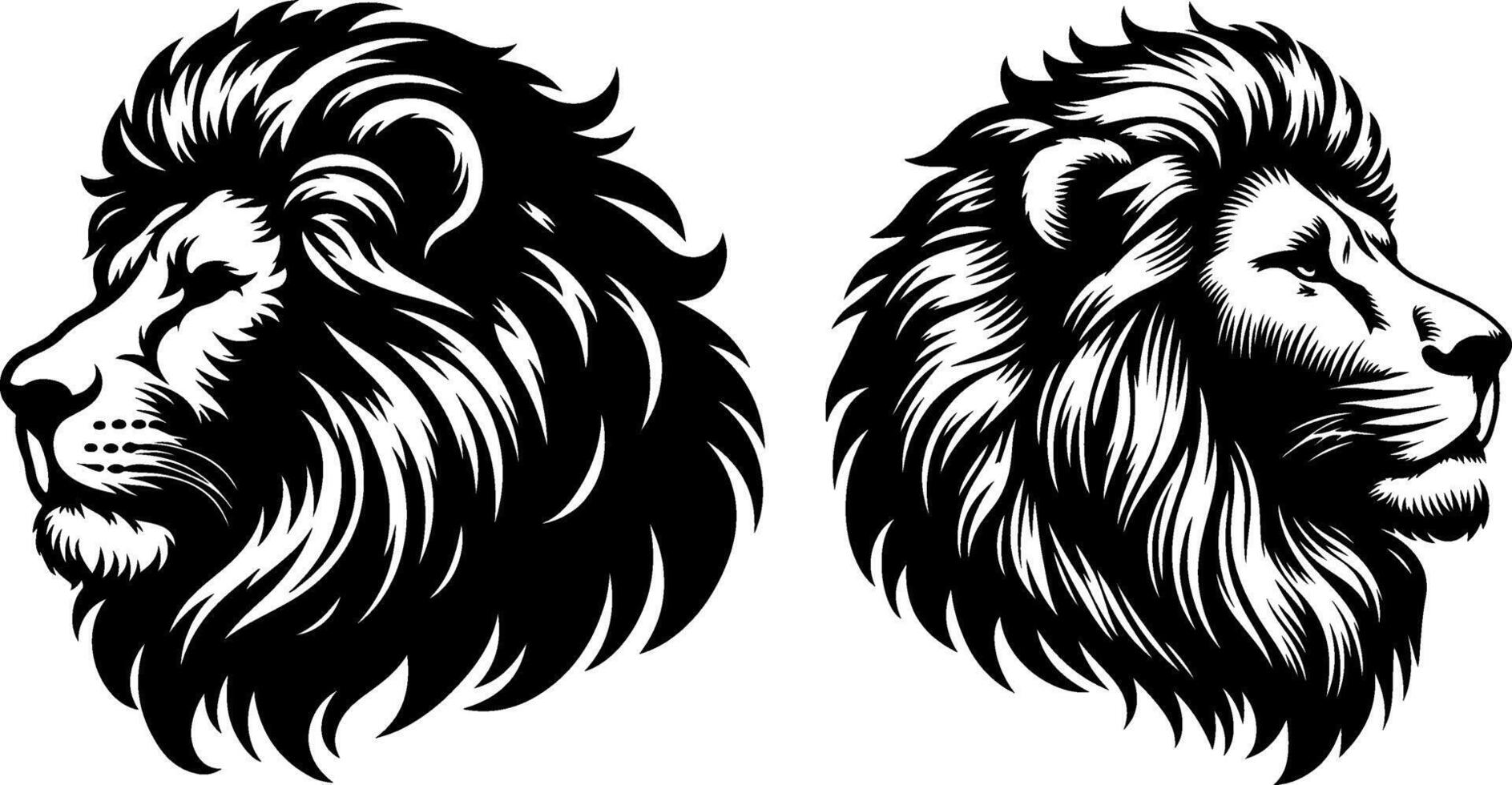 Lion head vactor silhouette vector