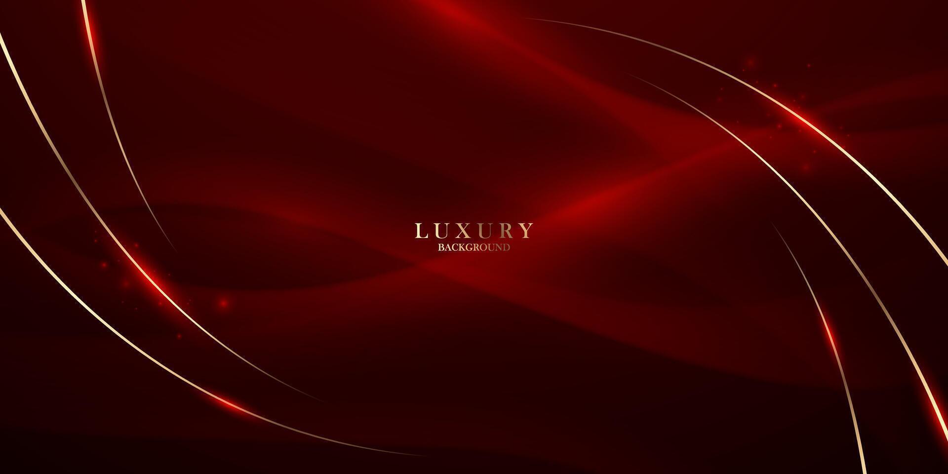 Abstract background design modern red and gold geometric elements illustration vector