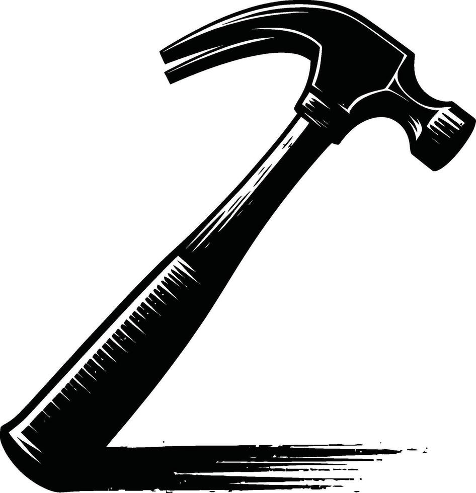 Hammer, isolated on white background. silhouette of hammer and other tools. vector