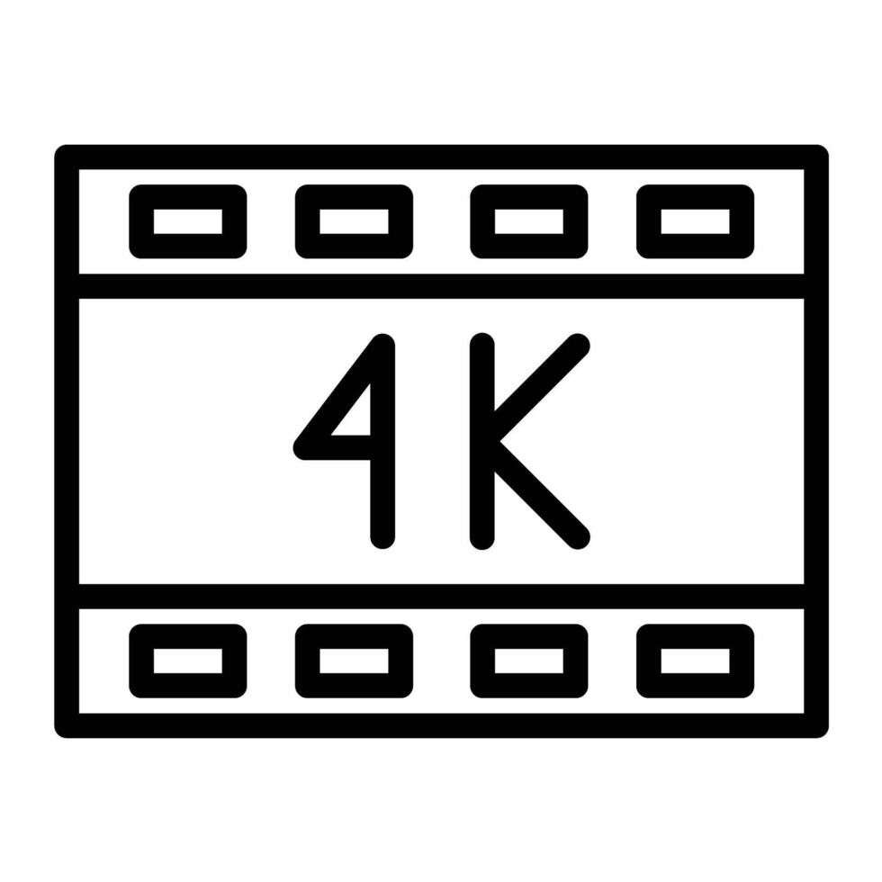 4k Film Line Icon Design vector