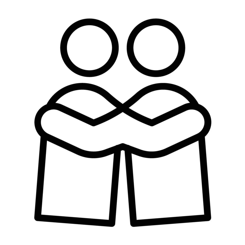 Hug Line Icon Design vector