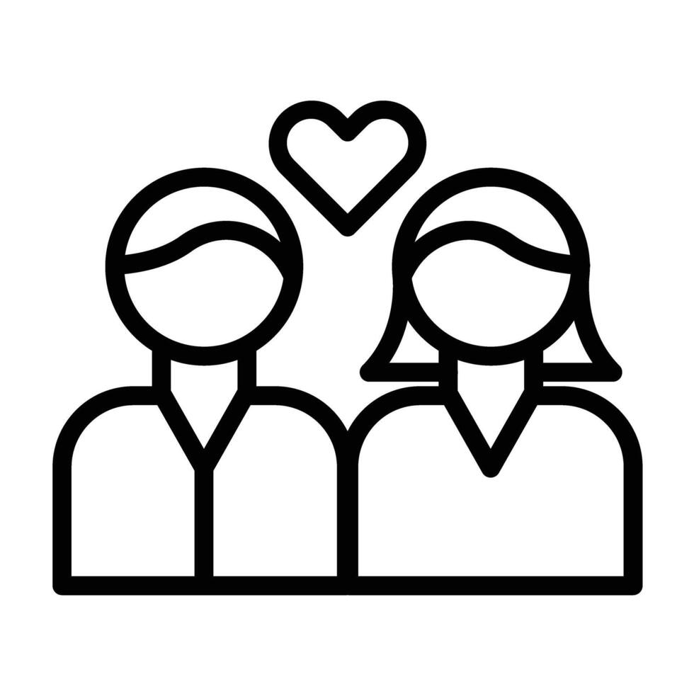 Couple Line Icon Design vector