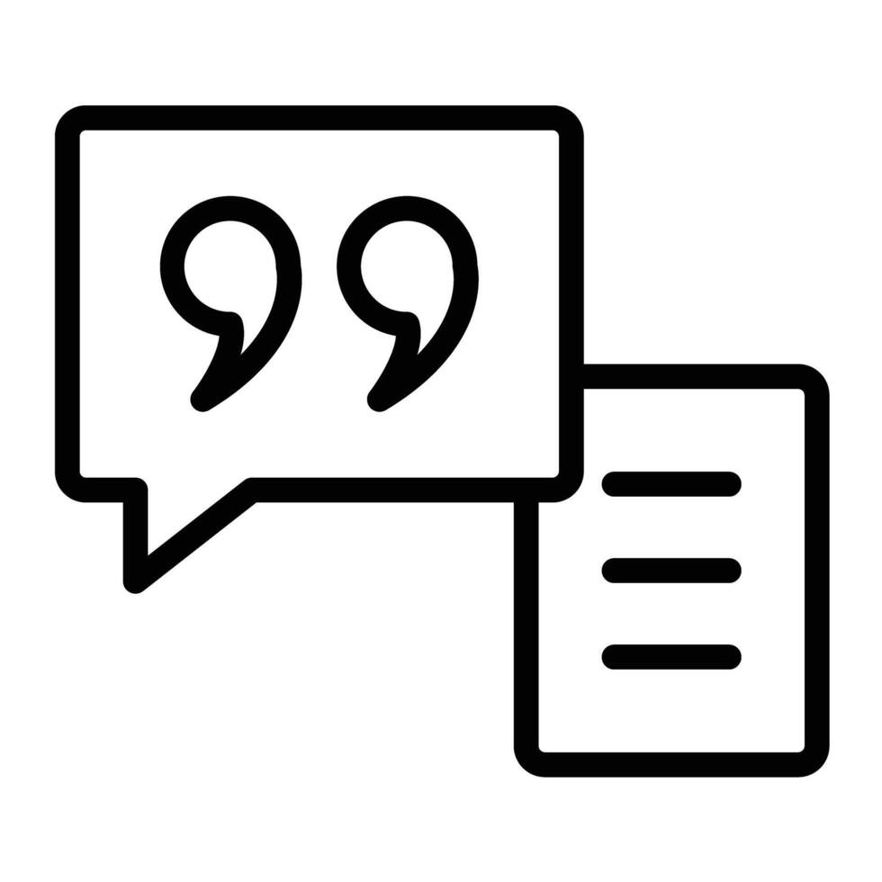 Quotation Line icon design vector