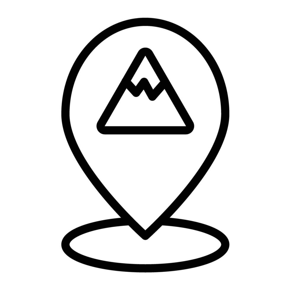 Hill Map Line Icon Design vector