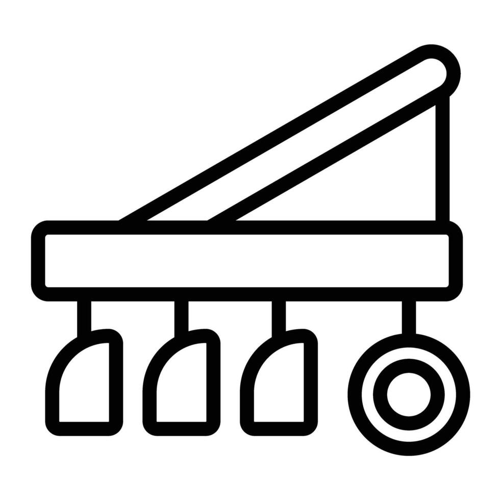 Plow Line Icon Design vector