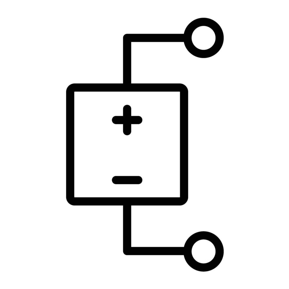 DC Voltage Source Line Icon Design vector