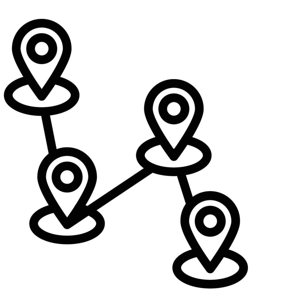 Multiple Destinations Line Icon design vector