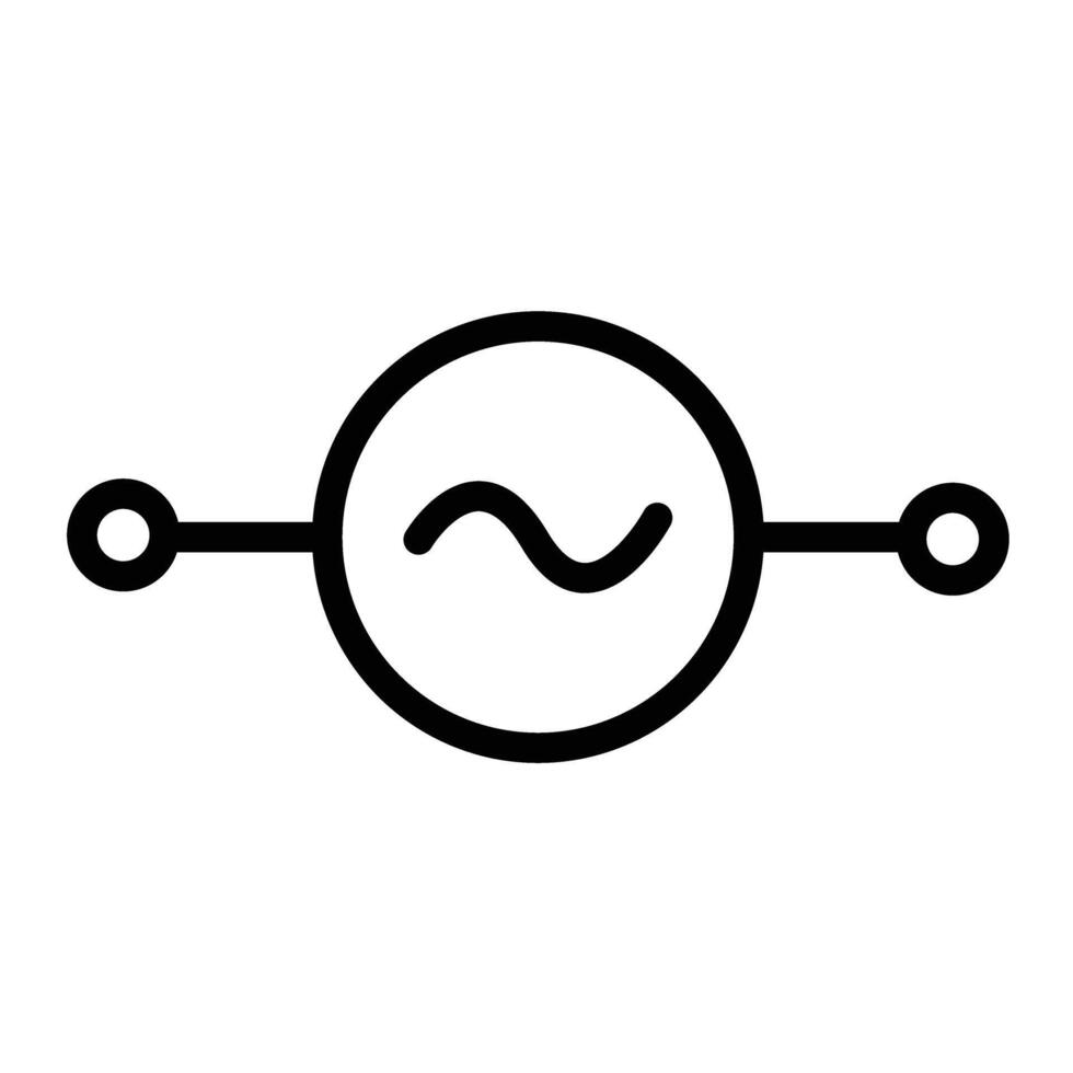 AC Voltage Source Line Icon Design vector