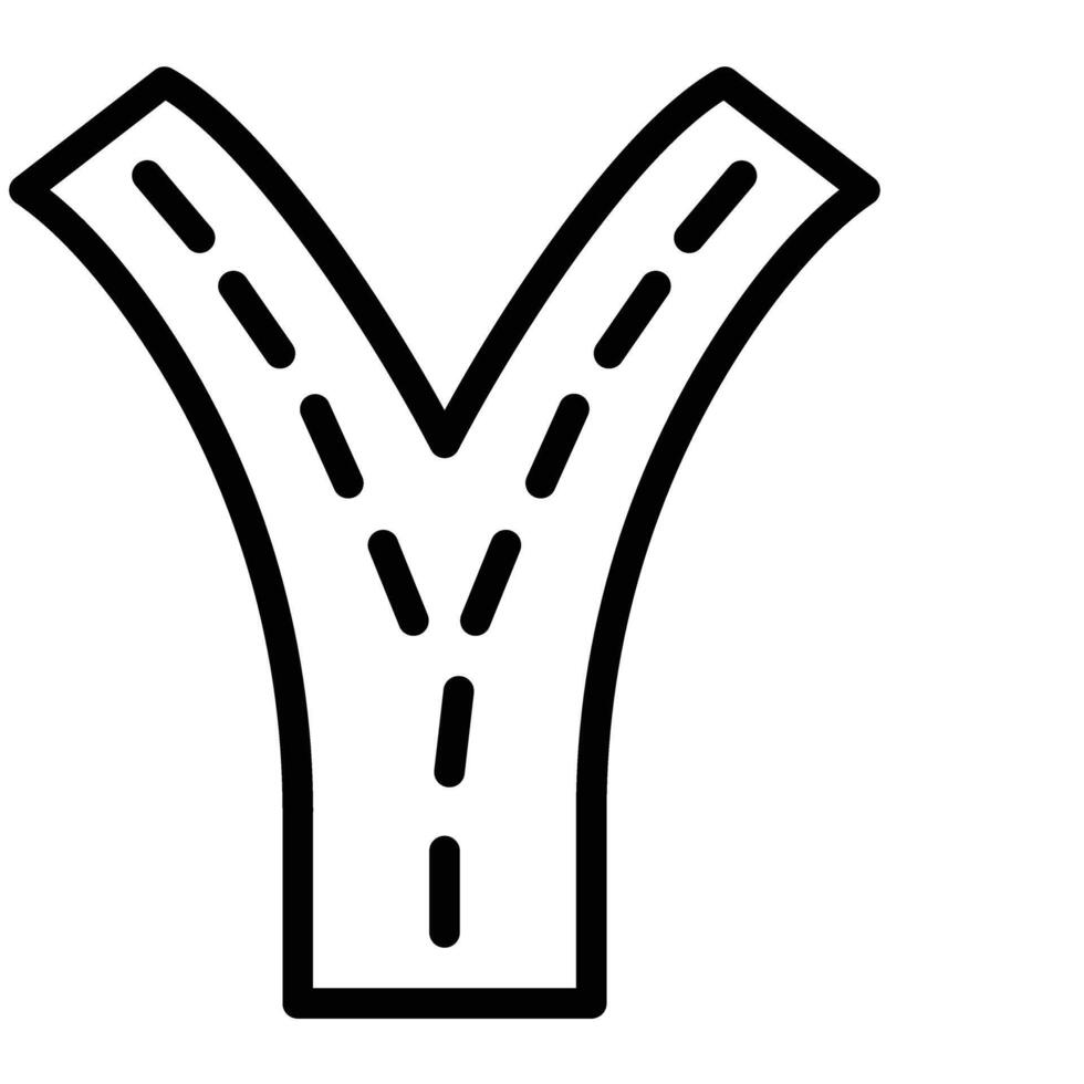 Road Split Line Icon design vector