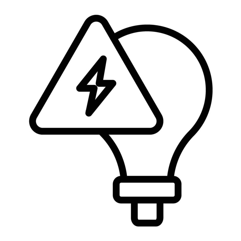 Electrical Danger Sign Line Icon Design vector
