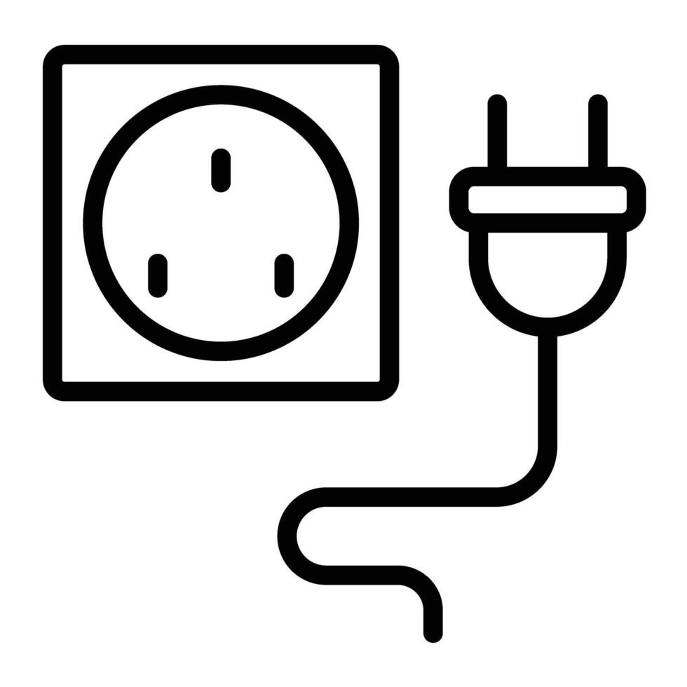 Wall Plug Line Icon Design vector
