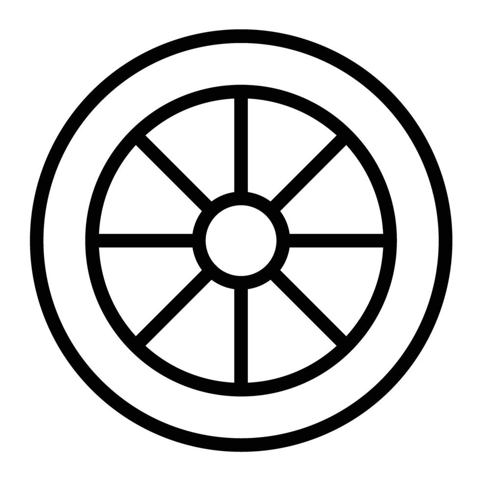 Wheel Line Icon Design vector