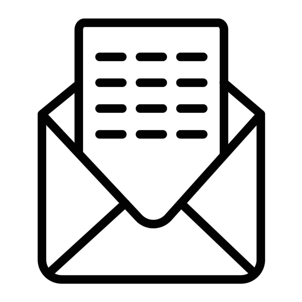 Open Email Line icon design vector