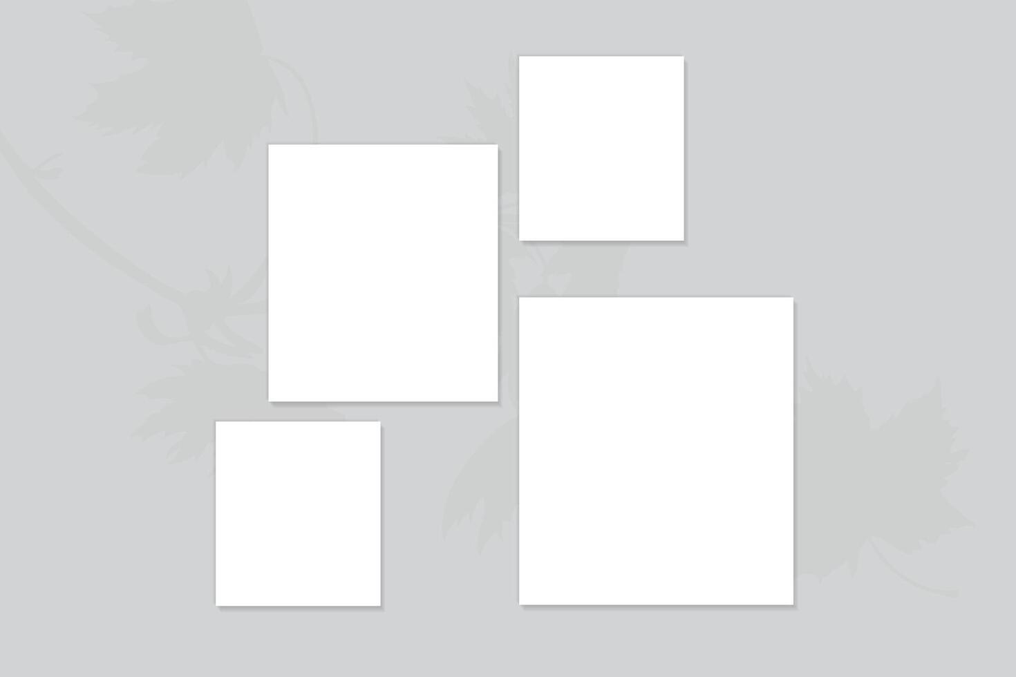 Minimalist shadow overlay photo frame vector