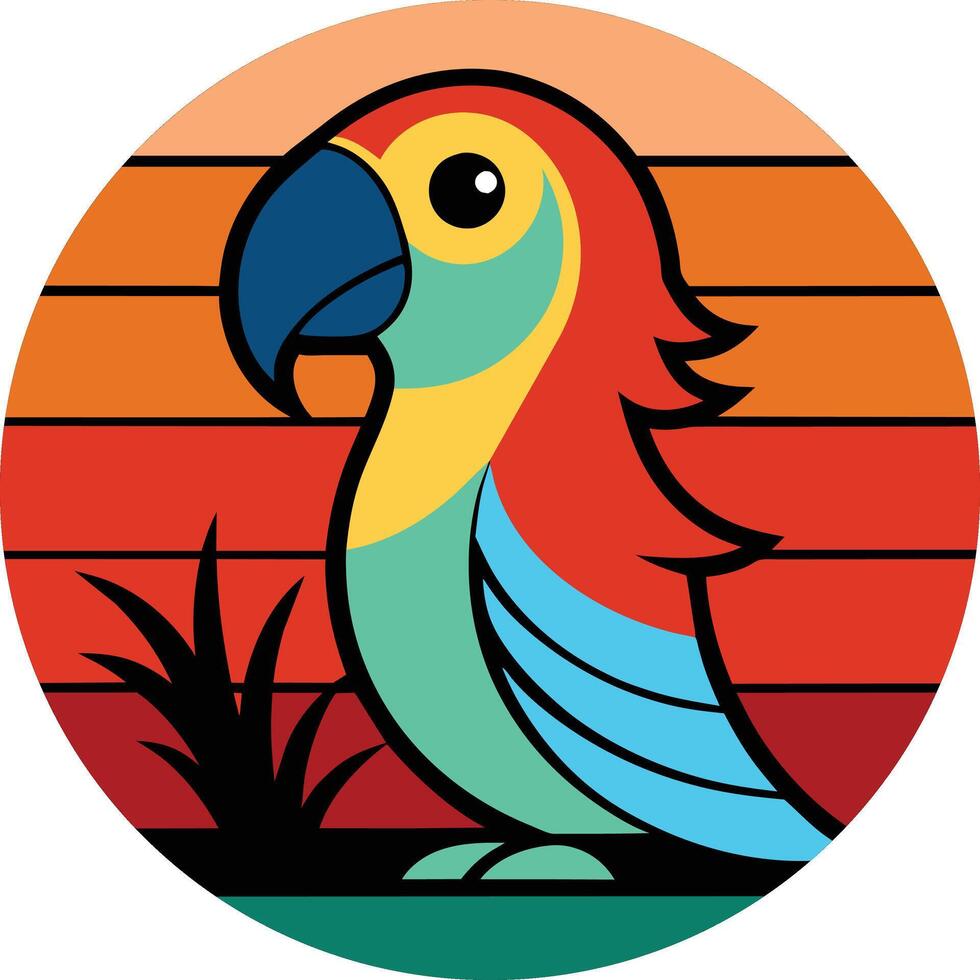 Cute Adorable Parrot tshirt Design. vector