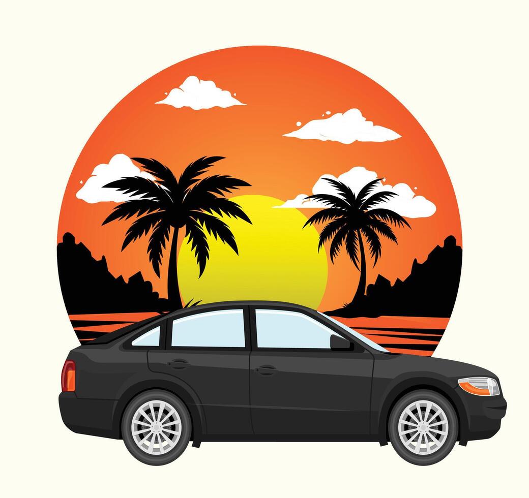 Summer Vacation Tshirt Design. vector