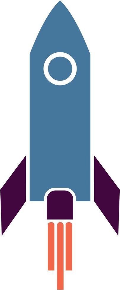 Simple flat style rocket icon vector