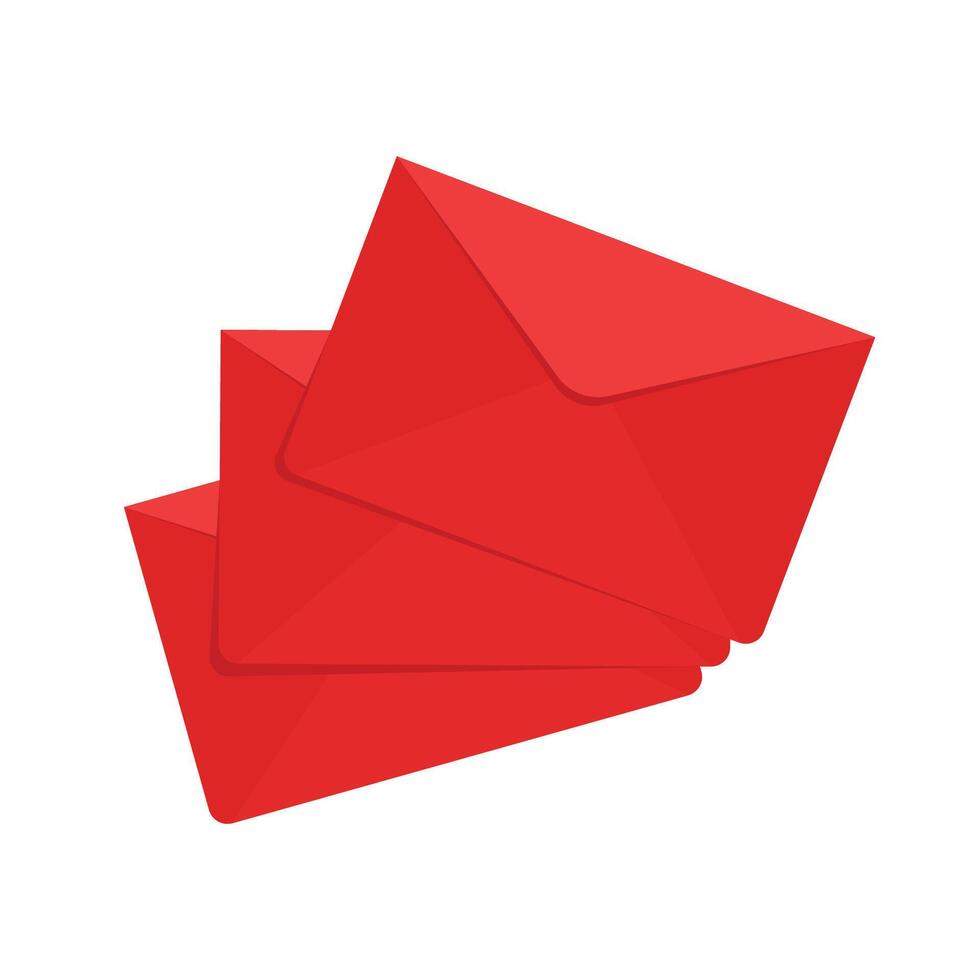 Love letter. White card with red paper envelope mockup . free space for text. copy space. Valentine's card . vector