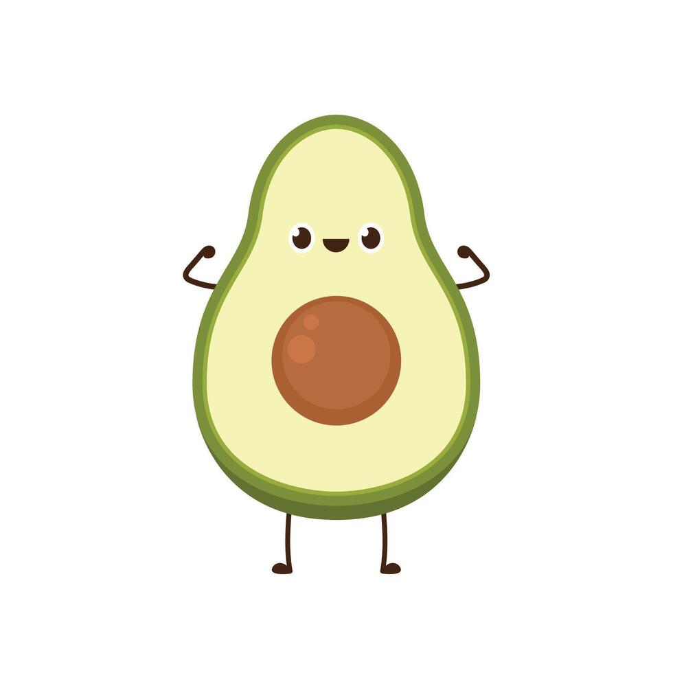 Avocado character design. Avocado on white background. Avocado . free space for text. wallpaper. copy space. vector