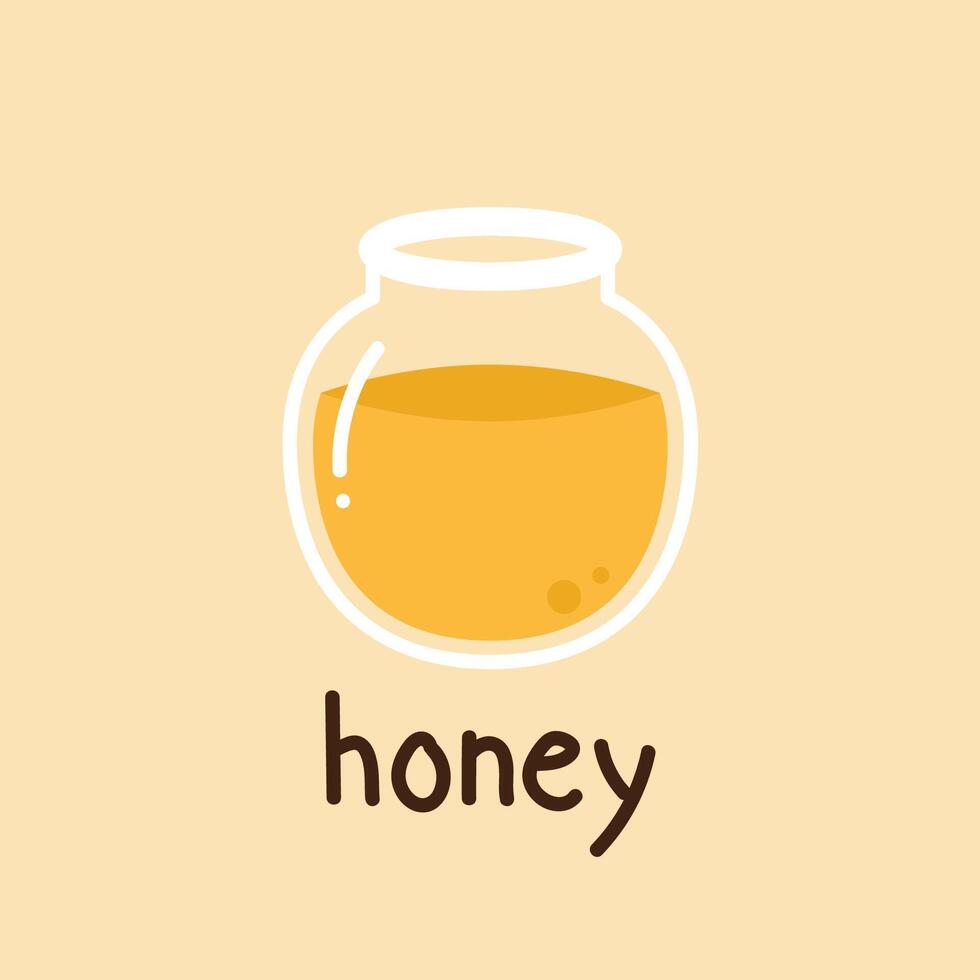 Honey jar . Honey jar on yellow background. logo design. vector