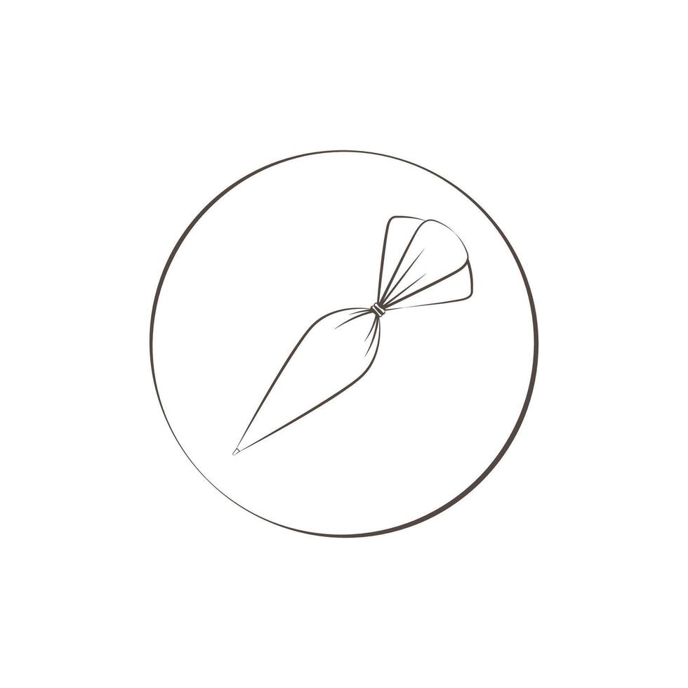 Bakery logo. Piping Cream Cake logo design. Silicone Piping Cream Cake doodle symbol. vector
