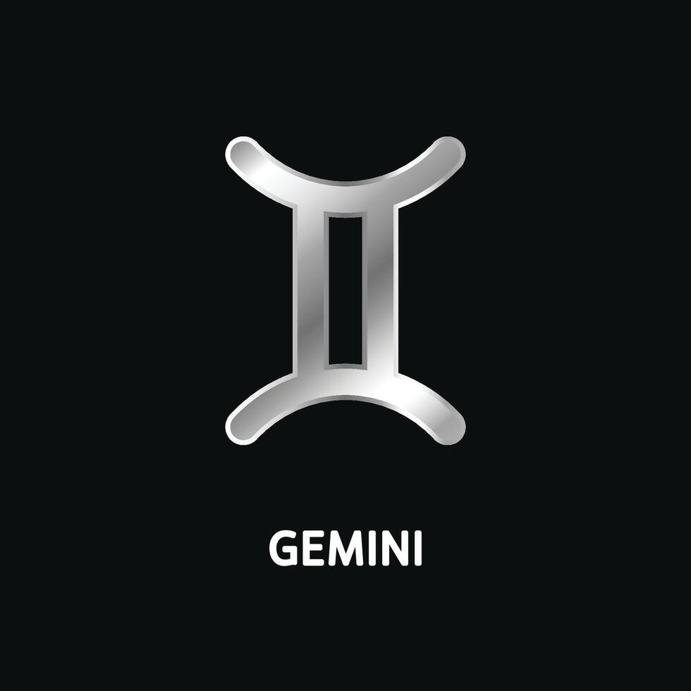 Astrological zodiac Gemini. 12 zodiac symbol. Astronomy occult symbol with zodiac sign. vector