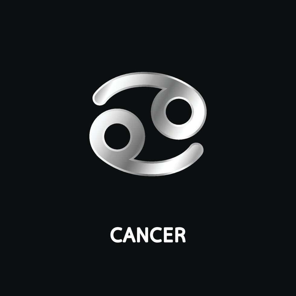Astrological zodiac Cancer. 12 zodiac symbol. Astronomy occult symbol with zodiac sign. vector