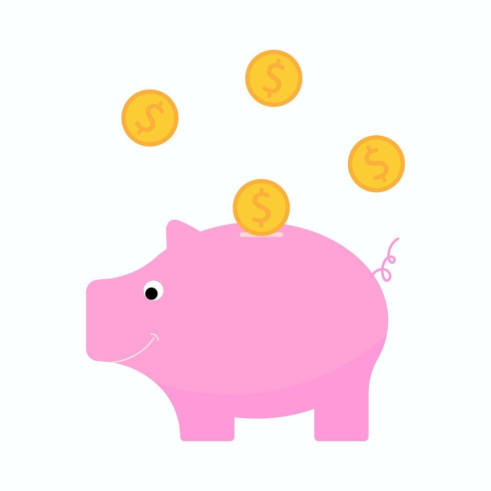Piggy Bank and Coins - Investment vector