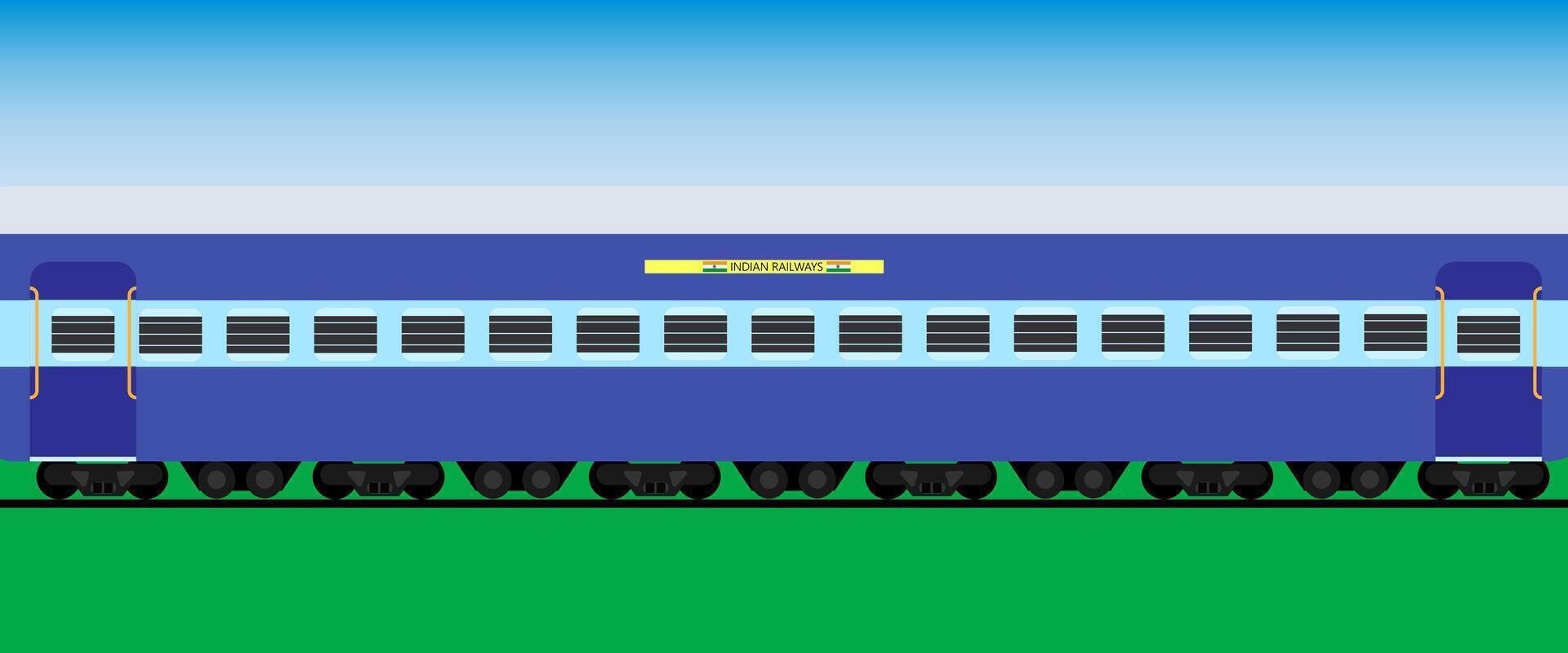 Indian train in the track vector