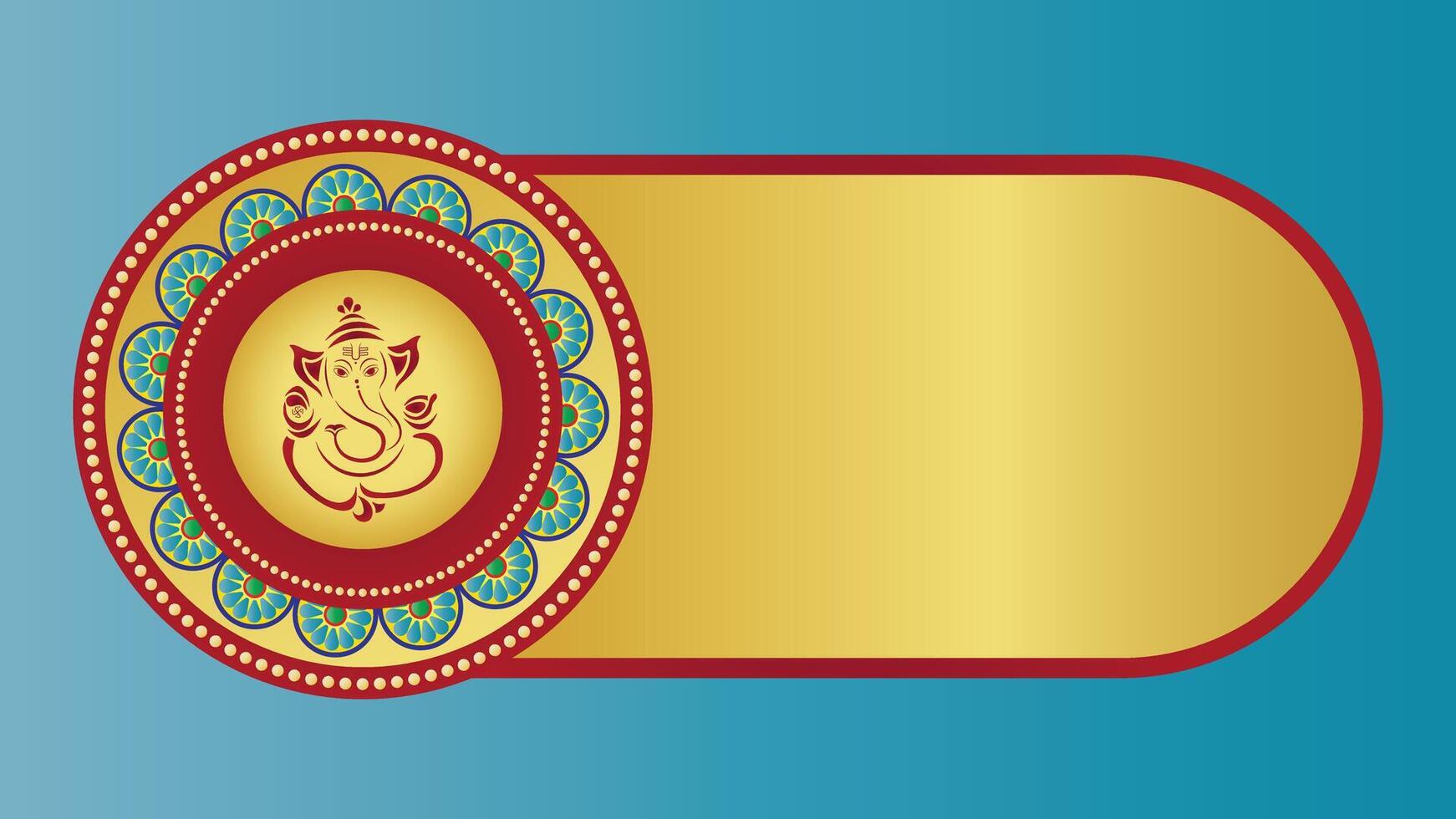 Hindu God Ganesha Vinayaga Ganapati with traditional background illustration vector
