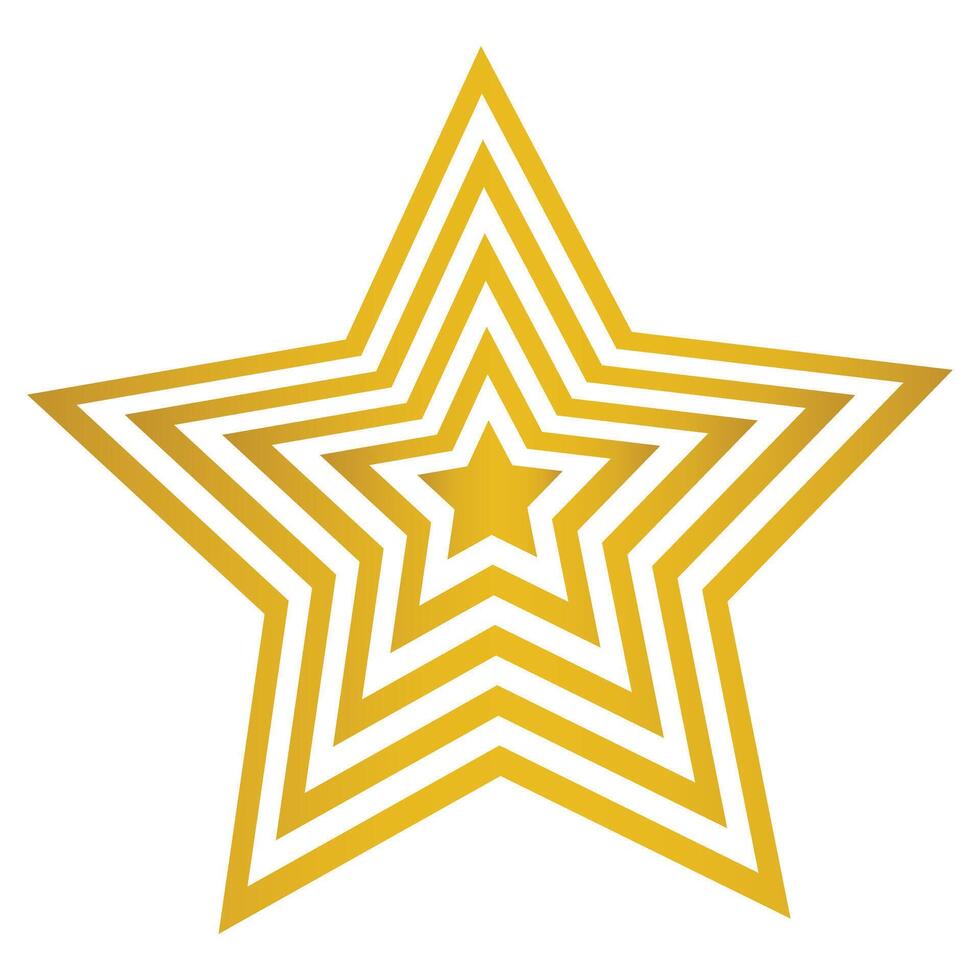 a gold star with a black background vector