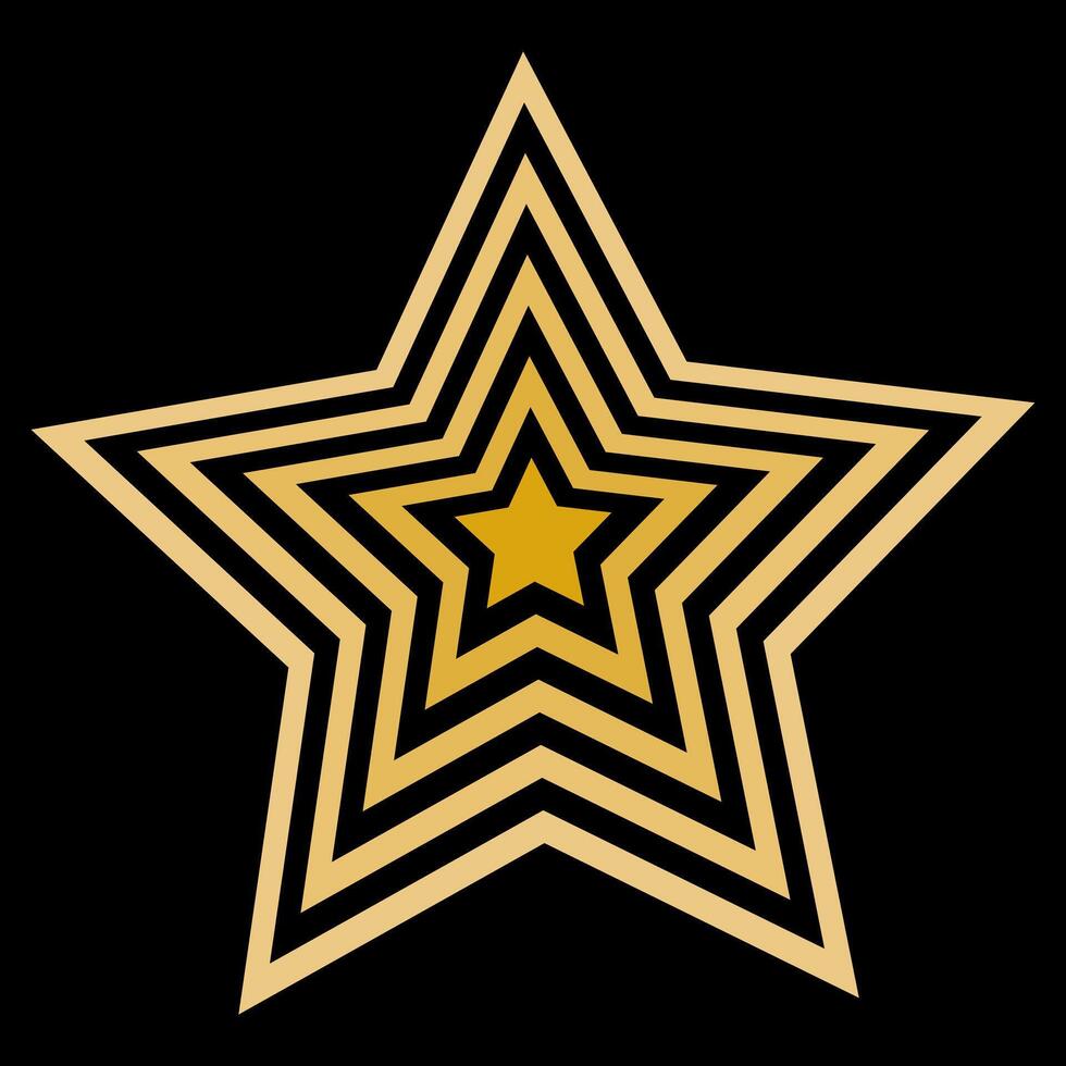 a gold star with a black background vector