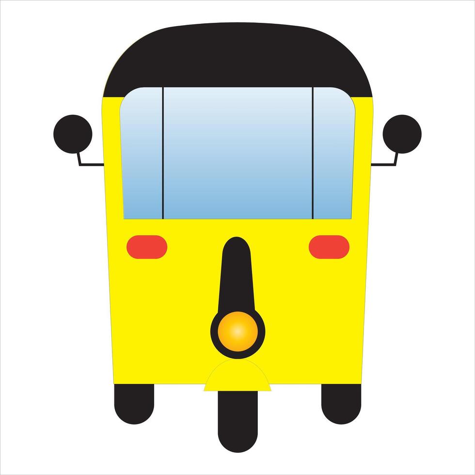 yellow auto rickshaw , one of the primary public transport vehicle in Tamil Nadu , India vector
