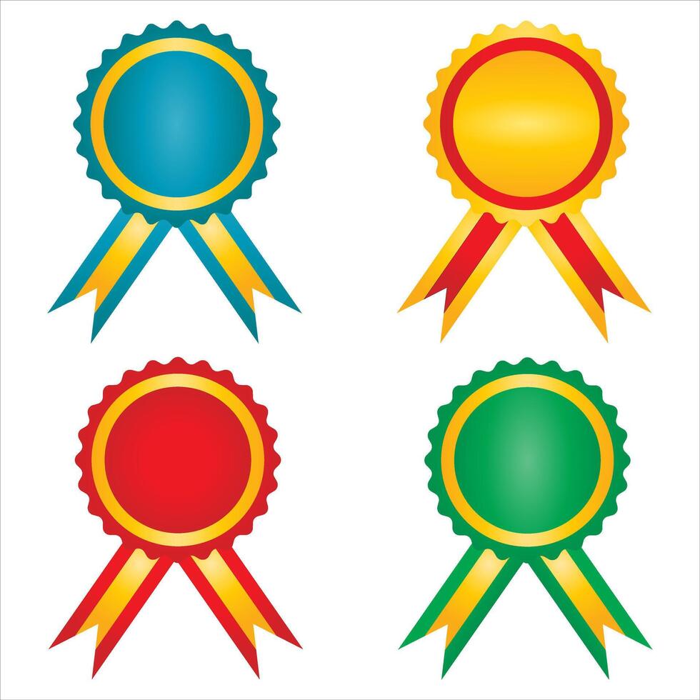 Gold medal with star and red ribbon. Winner award icon. Best choice badge illustration vector