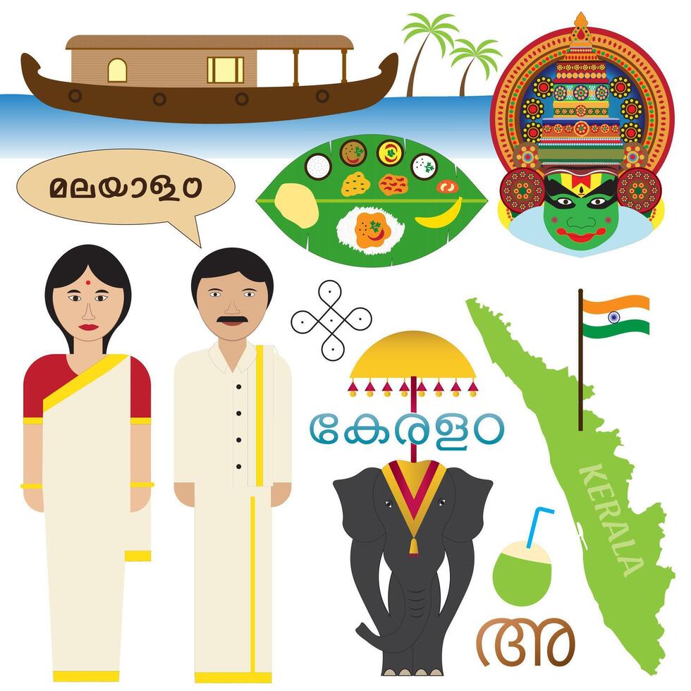 Kerala culture concept based illustration vector