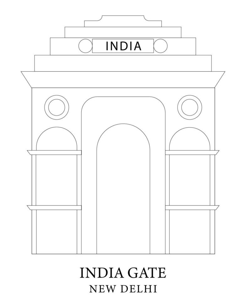 India Gate in Delhi, India vector