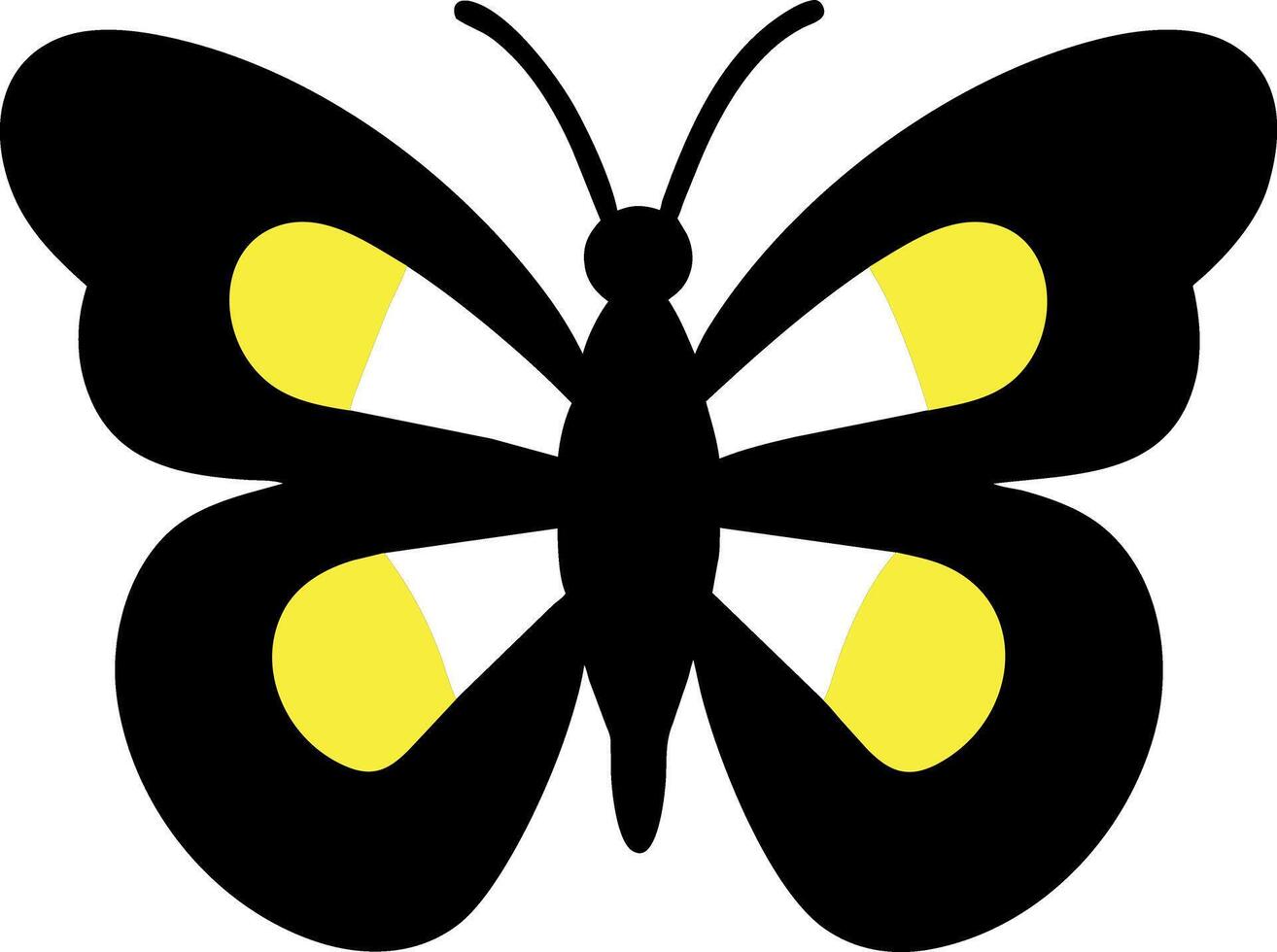 Admiral Butterfly yellow icon illustration vector