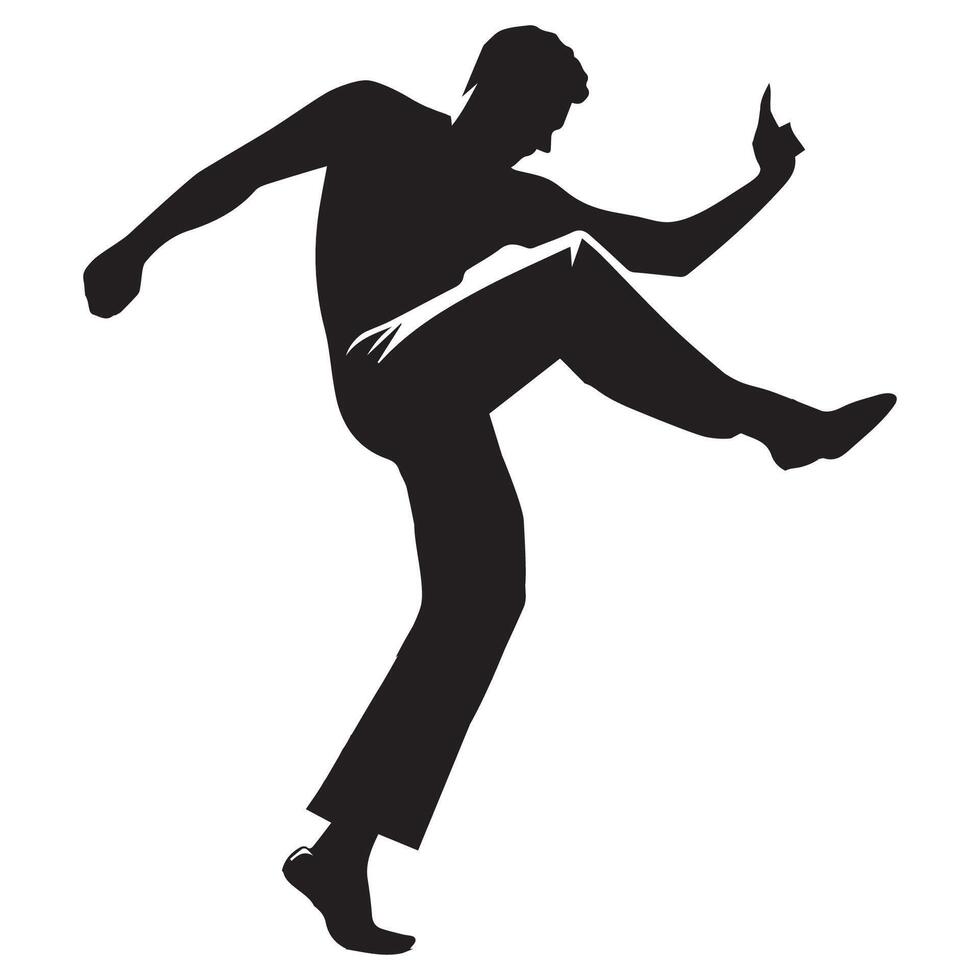 Dance silhouette, Sugar Foot Change Dance illustration in black and white vector