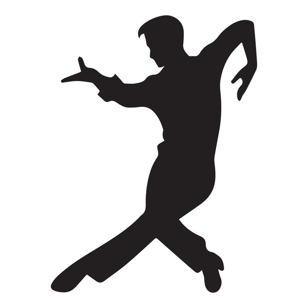 Dance silhouette - Grapevine Dance illustration in black and white vector