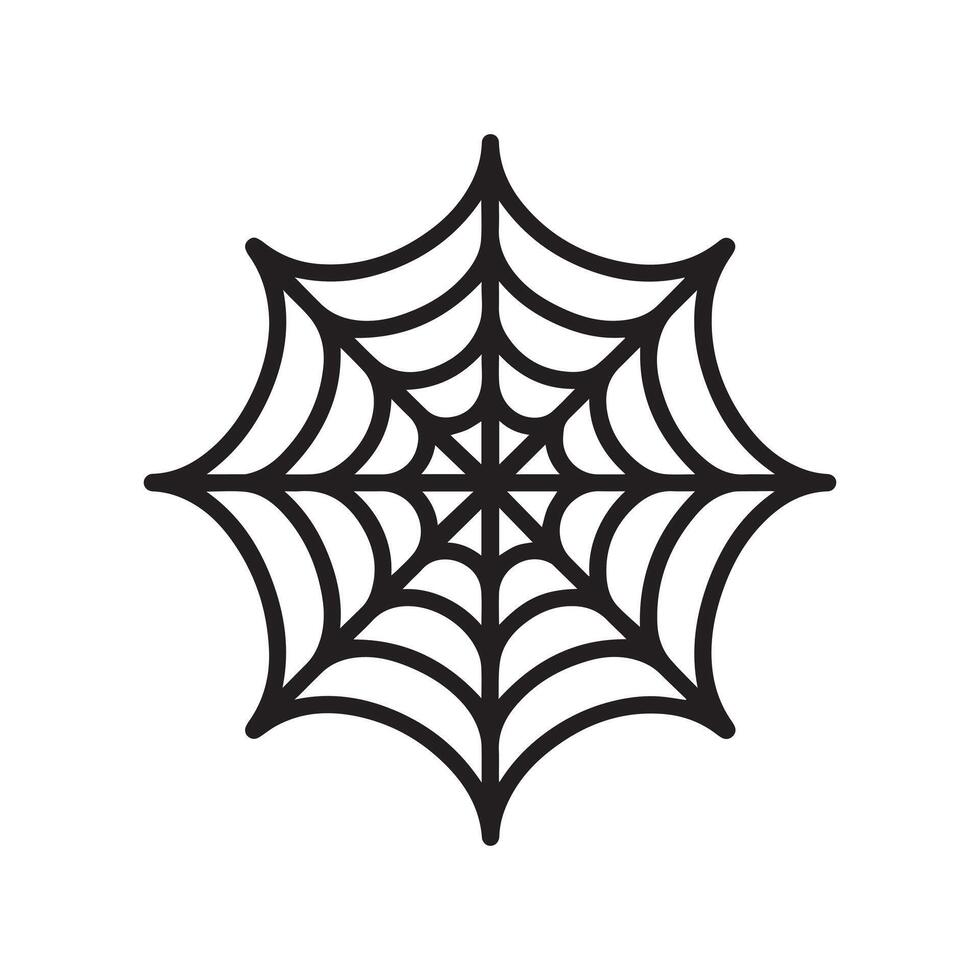Spider web line - Spider insect illustration in black and white vector