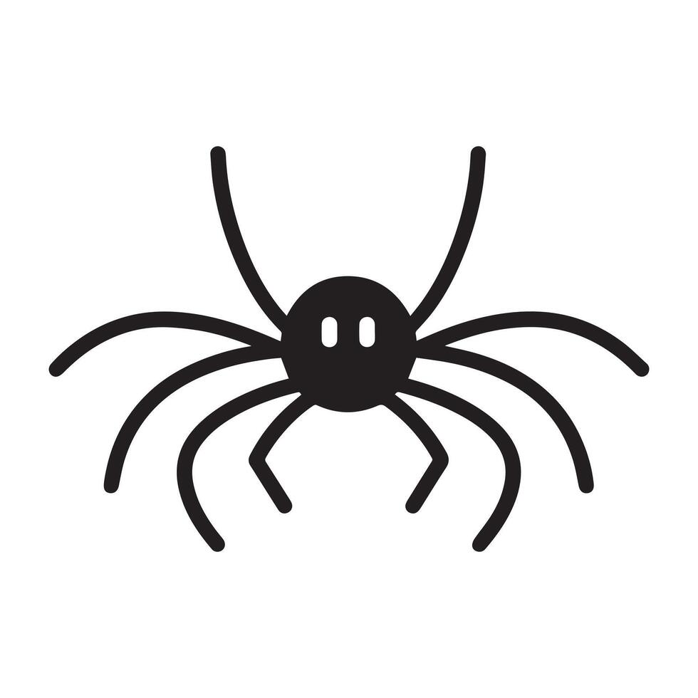 Spider silhouette - Spider insect illustration in black and white vector