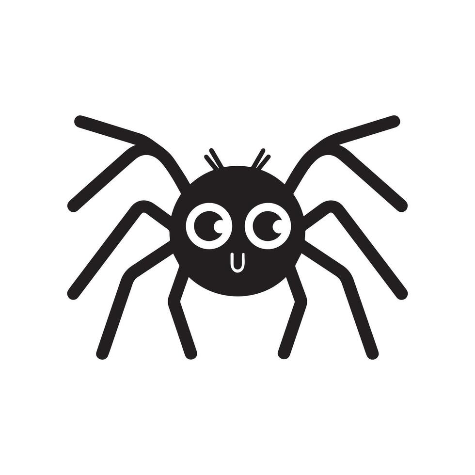 Spider silhouette - Spider insect illustration in black and white vector