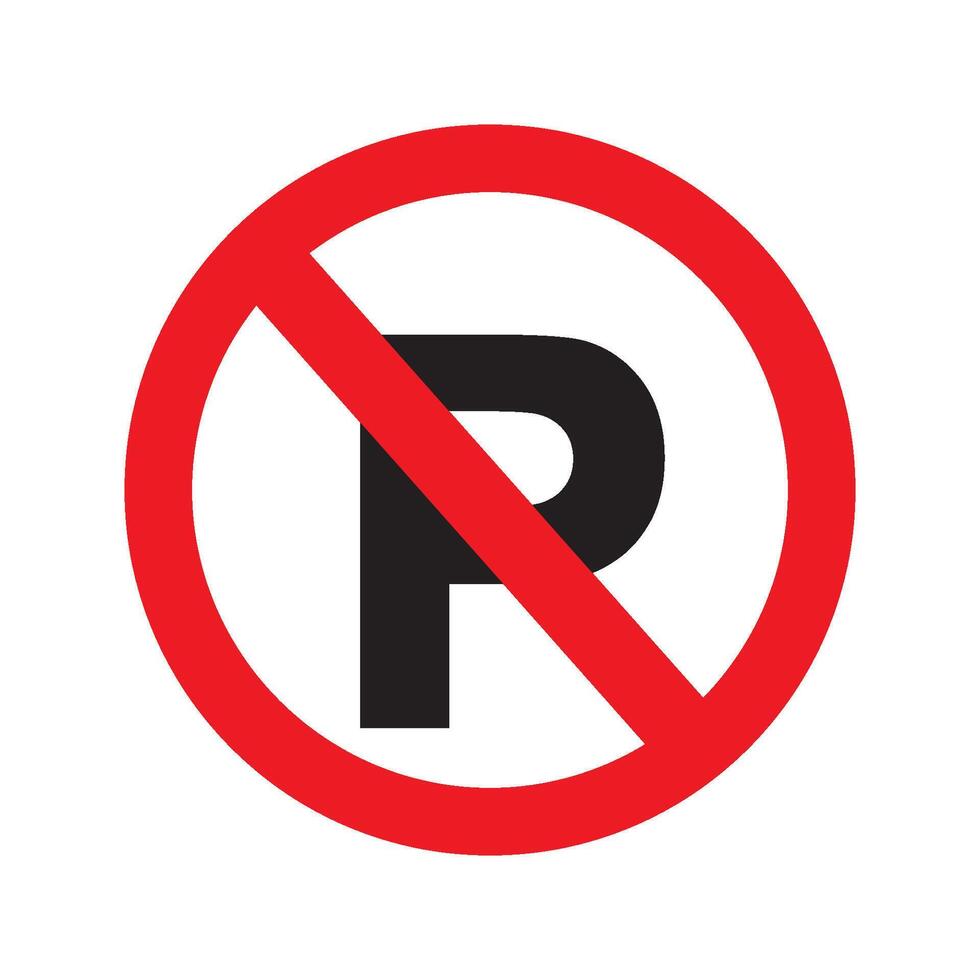 No parking traffic sign icon vector