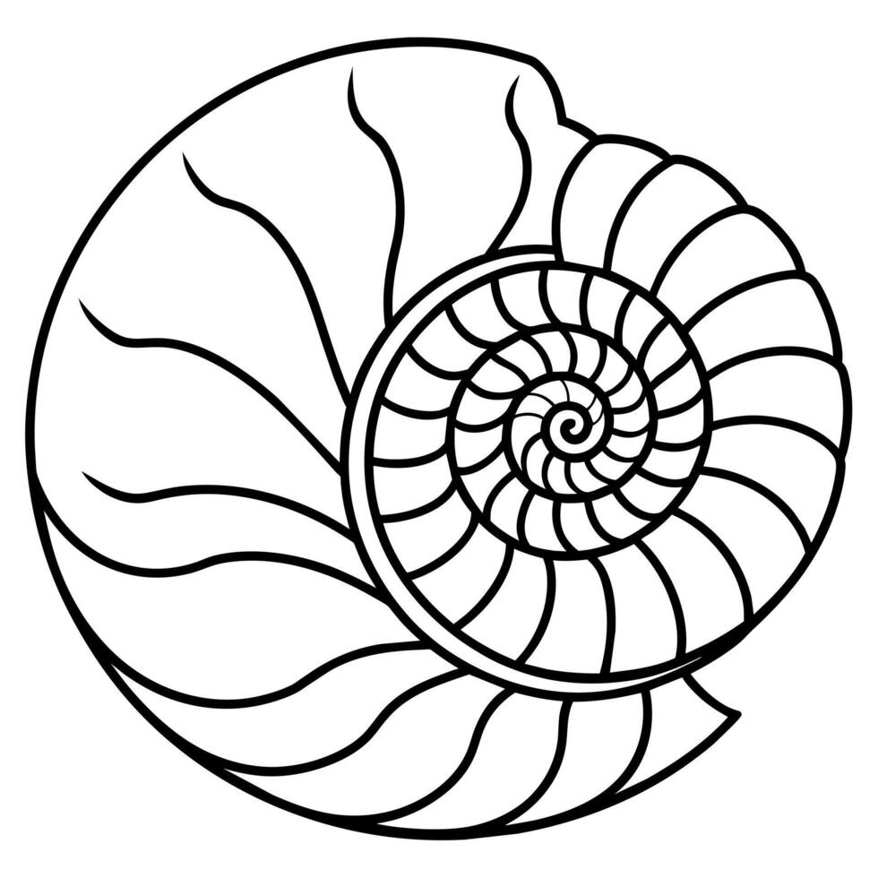 Ammonite shell swims icon illustration vector