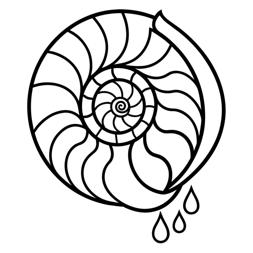 Ammonite shell cries icon illustration vector