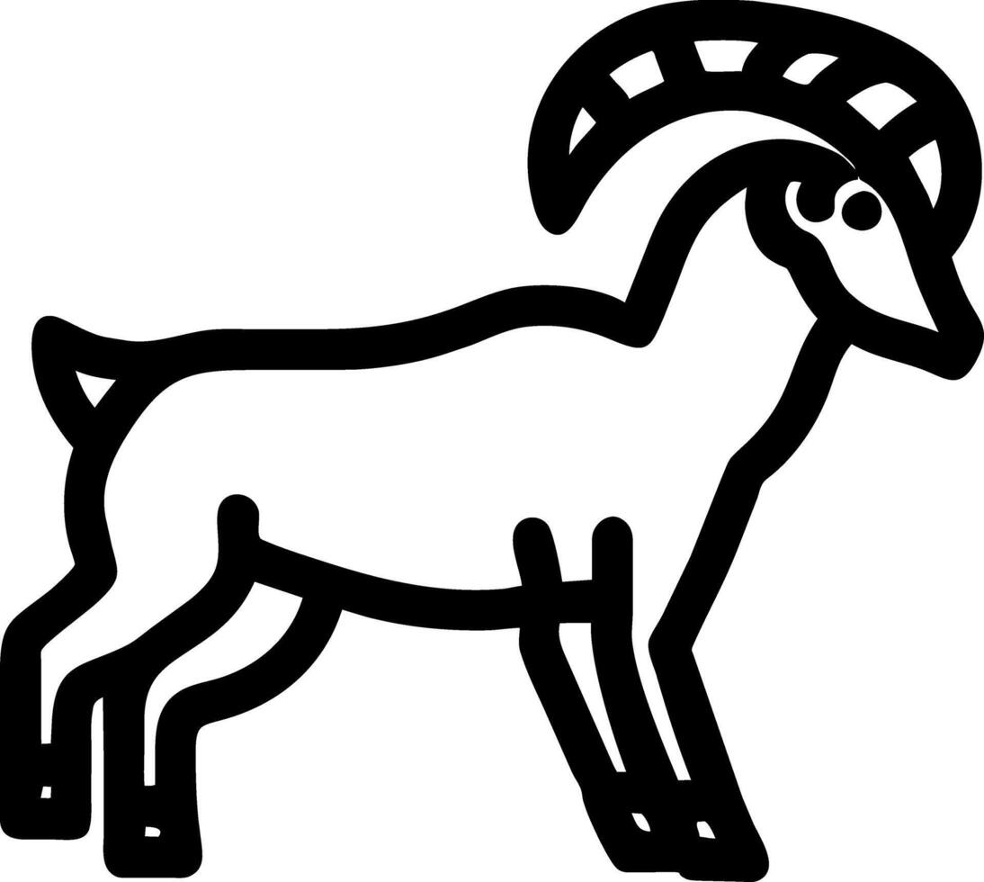 Alpine Ibex goat black icon illustration vector