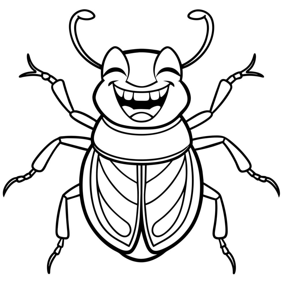 Ambrosia Beetle bug laughs icon illustration vector