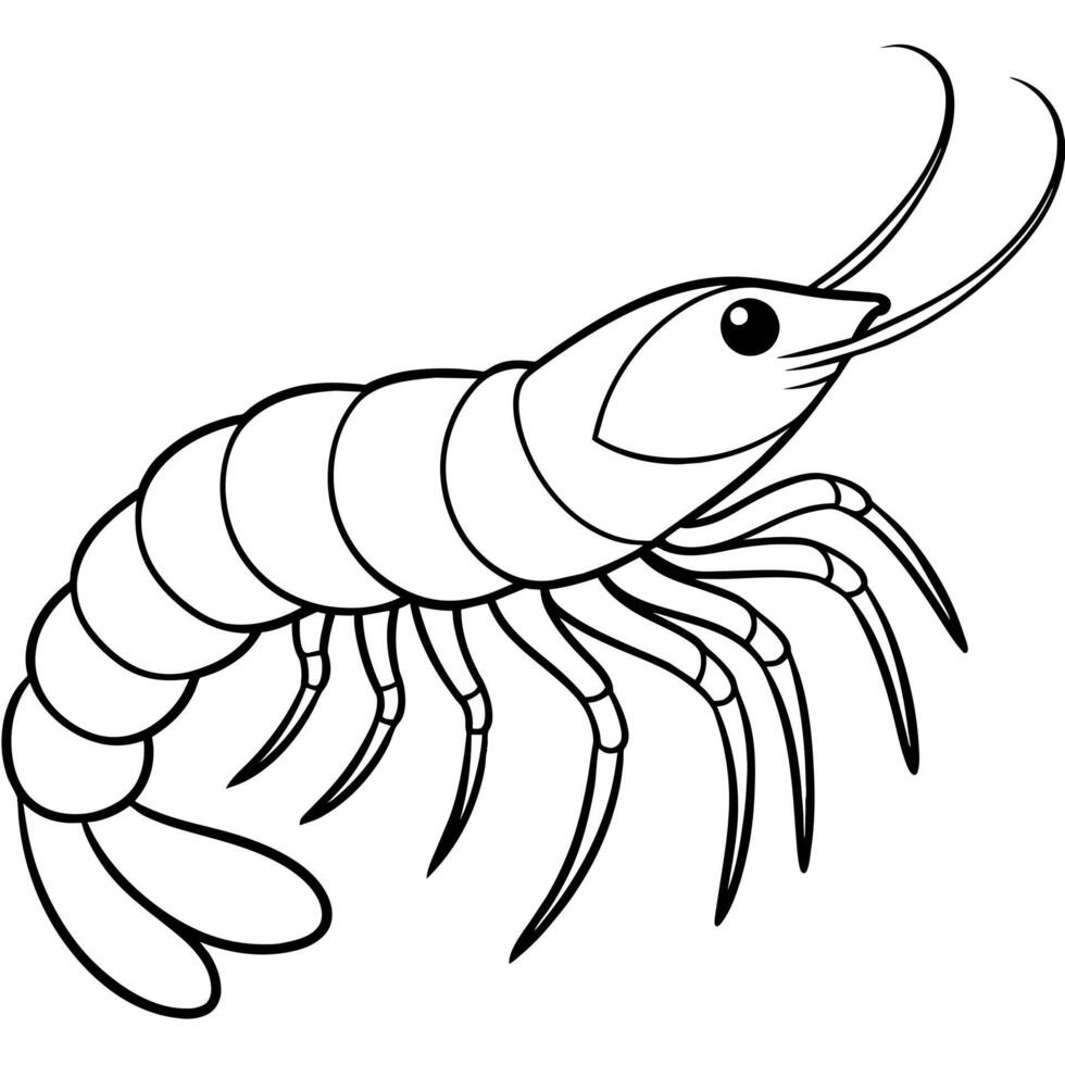 Amphipod shrimp lies icon illustration vector